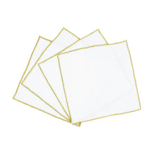 Load image into Gallery viewer, WHITE &amp; GOLD COCKTAIL NAPKINS
